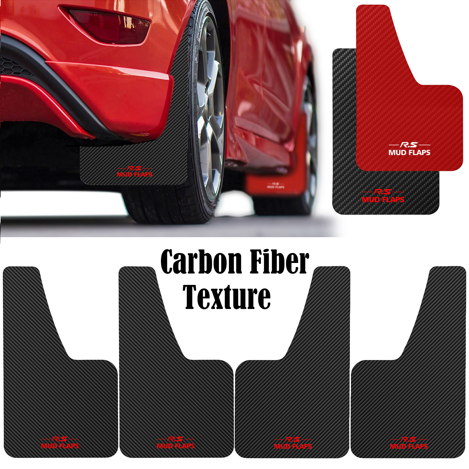 Paraspruzzi universali in fibra di carbonio nero per auto paraspruzzi paraspruzzi sagomati parafango anteriore posteriore accessori per lo Styling