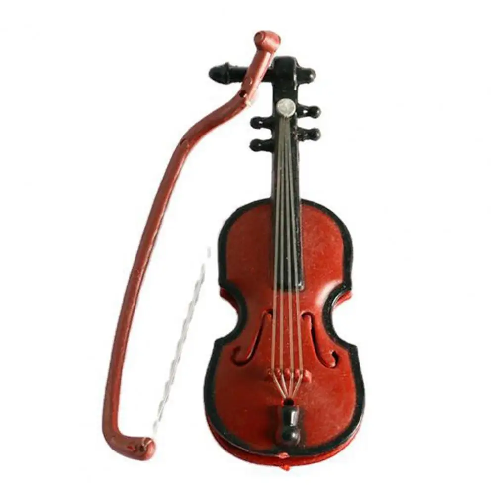 Mini-Puppenhaus, Violine, Maßstab 1:12, rotes Miniatur-Puppenhaus, Violine, Dekoration, Puppenzubehör