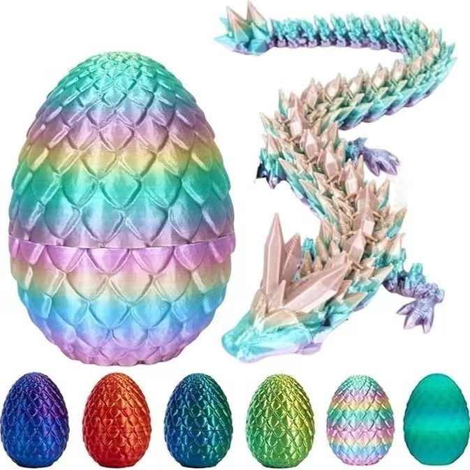 22 cm 3D Gedrukt Draak 8.5 cm Draak Ei Chinese Festival Draak Beeldje Kristal Ei Grappig Home Office Cool ornament Decoratie