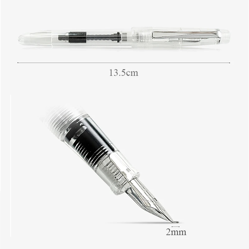 Dễ Thương Trong Suốt Bút Máy 0.5Mm Thư Pháp Bút Cong Ngòi Bút Viết Văn Phòng Học Tập Học Sinh Tặng Văn Phòng Phẩm