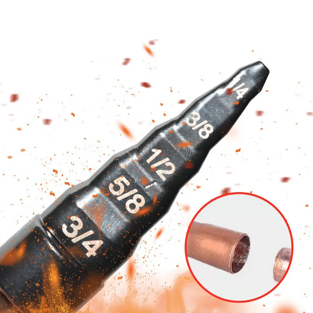 Expansor de tubo de cobre para aire acondicionado, juego de brocas de acero al carbono, expansor de tubo Swage 5 en 1, herramientas de tubos de cobre blando