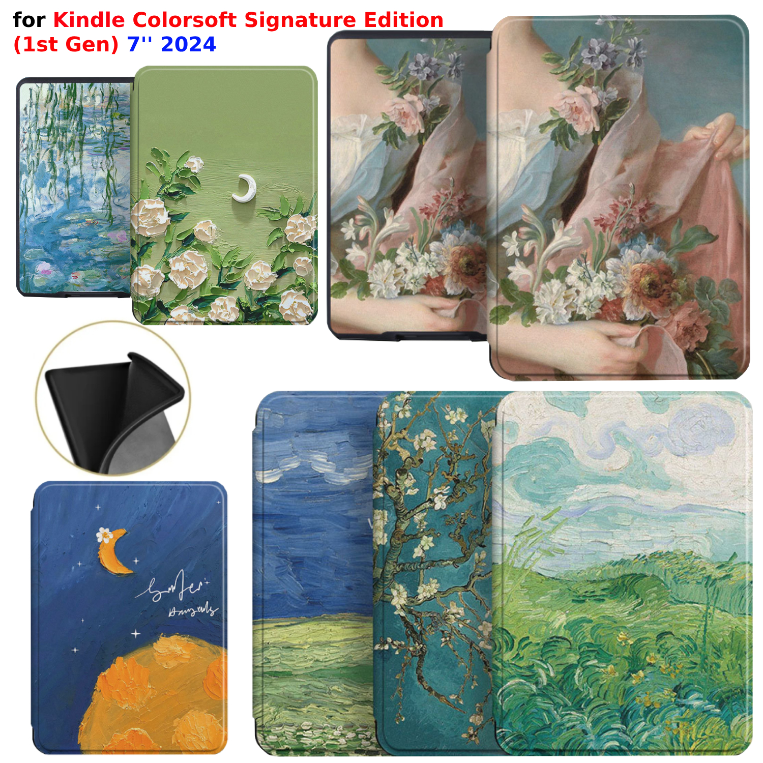 Para kindle colorsoft assinatura 1a geração caso 7 polegada 2024 tpu caso macio auto wake sleep capa paperwhite 12th gen 7'' funda