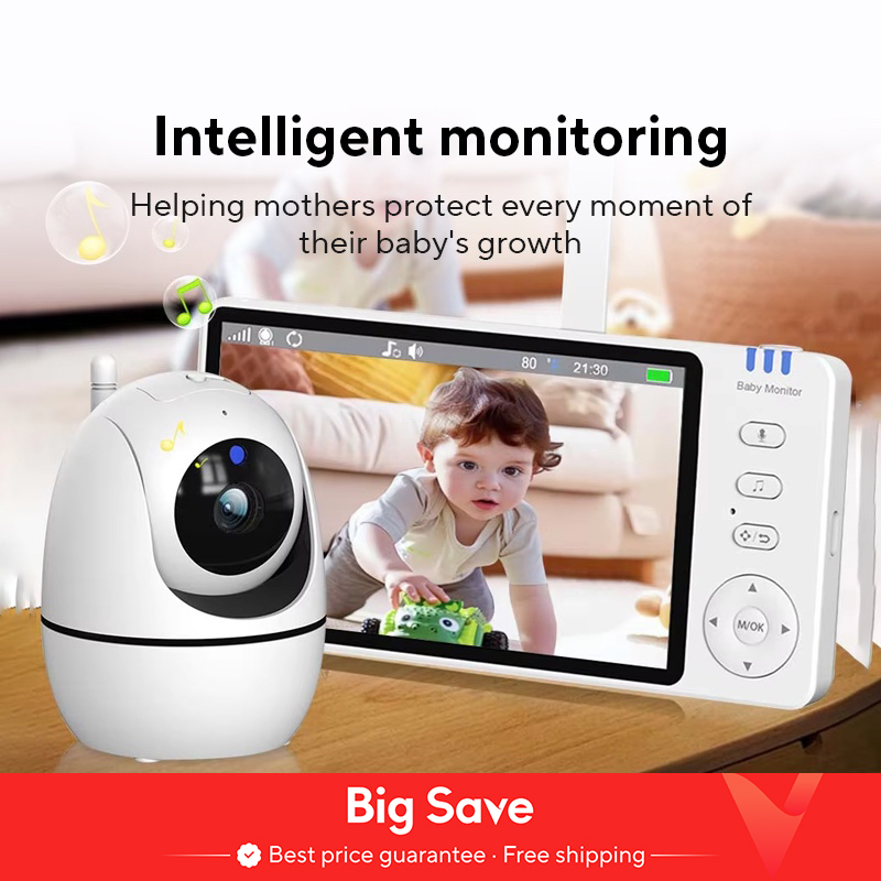 5-calowa niania wideo z kamerą Zoom PTZ Babyphone Cam Ochrona bezpieczeństwa Kamery monitorujące Czujnik temperatury Kołysanka