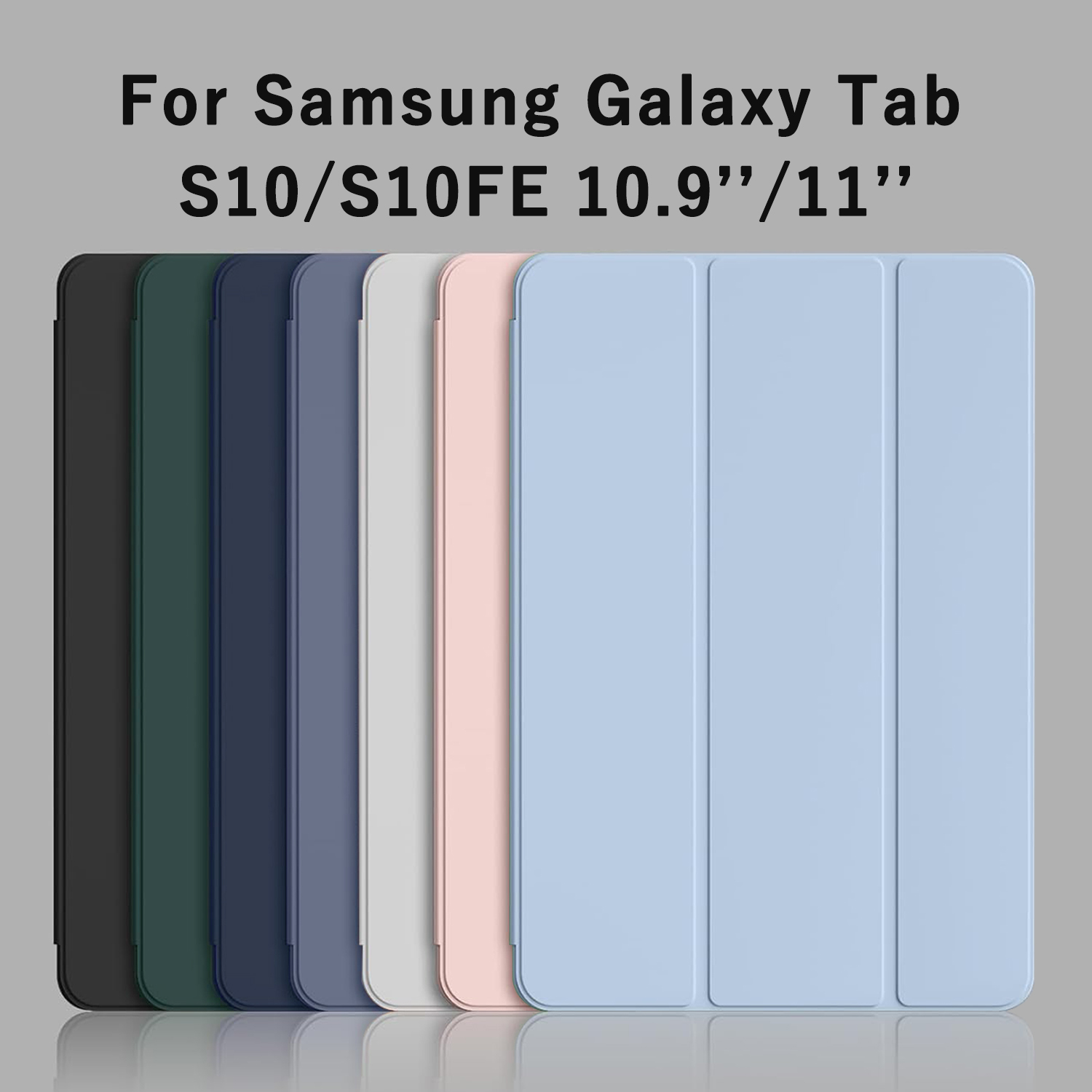 Etui z klapką, składane na trzy części, z magnetycznym stojakiem, wykonane ze skóry PU, ochronne, do Samsung Galaxy Tab S10/S10 FE 2023 11'' 10.9'' SM-X720 SM-X520