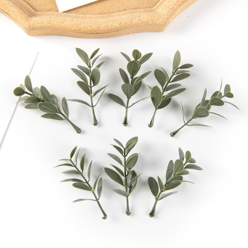 50 pz foglie di piante artificiali festa di natale casa matrimonio sfondo decorazione della parete accessori fai da te torta scatola di caramelle Scrapbook