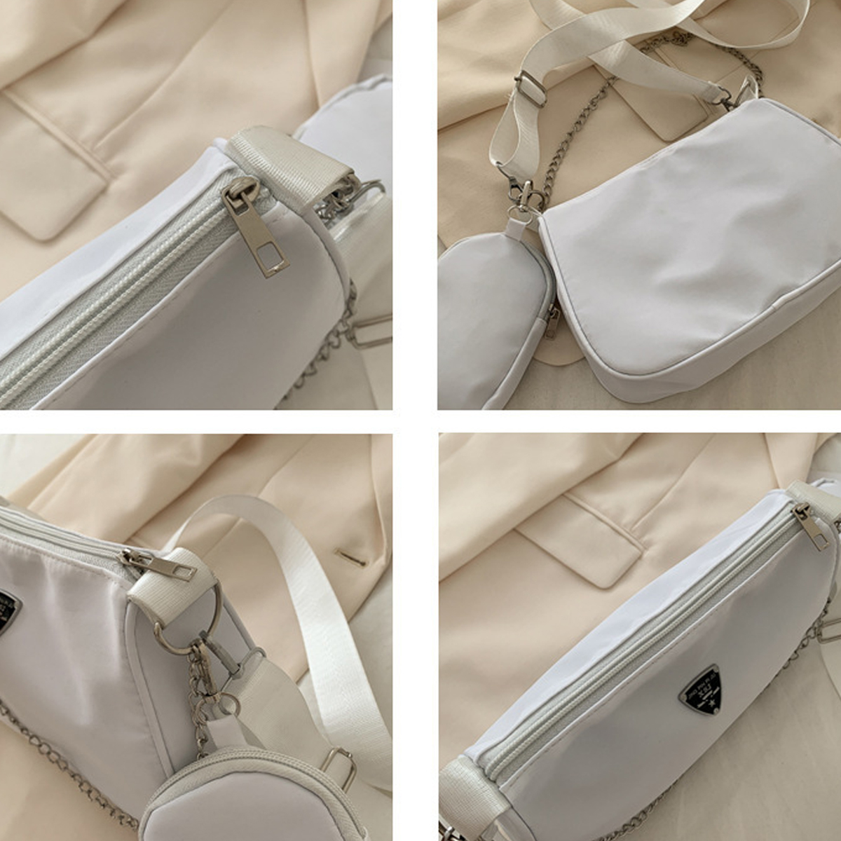 Sac bandoulière en nylon pour femme, sac décontracté portable à porter sous le bras, sac bandoulière pour étudiants