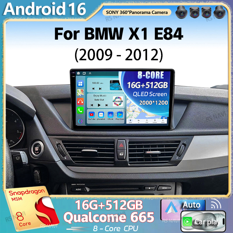Android 16 Untuk BMW X1 E84 2009 - 2012 2K QLED Radio Mobil Android Pemutar Video Multimedia GPS AI Voice CarPlay 4G Stereo