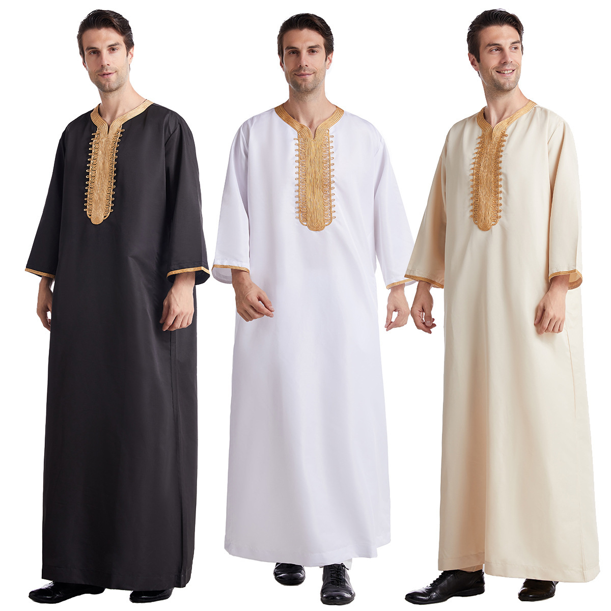 Bata larga para hombre, Kimono musulmán Eid, Thobe Jubba, modesto, islámico, Dubai, Abaya saudita, oración, Abaya, caftán, Ramadán, Marruecos, 2024