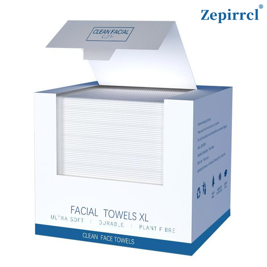 Boîte de 26*30 cm de lingettes jetables pour le visage, épaisses et de grande taille, pour nettoyer la peau, adaptées à tous les types de peau, unisexe, 40 lingettes/boîte
