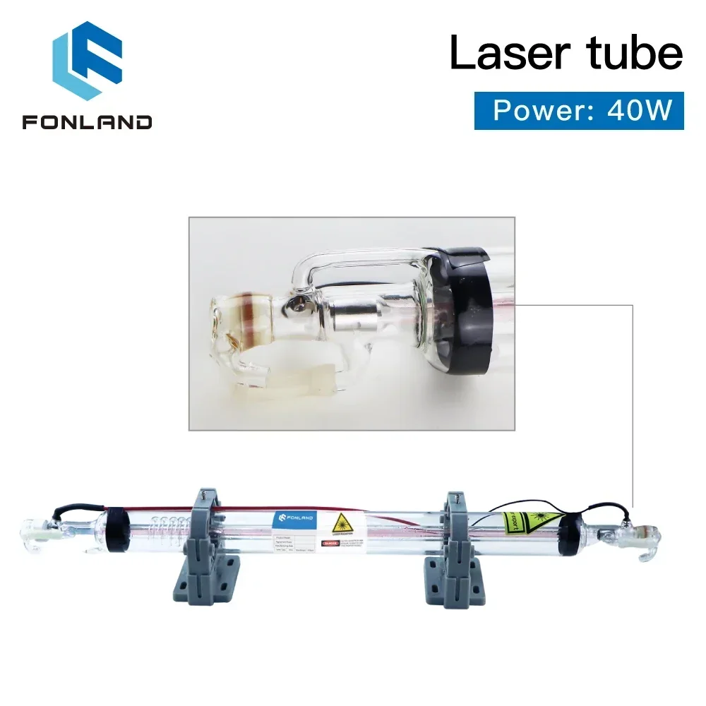 Fonland 40W Co2 Laser Tube Length 700MM Glass Laser Lamp for Co2 Laser Engraving Cutting Machine K40 Series Damage Warranty