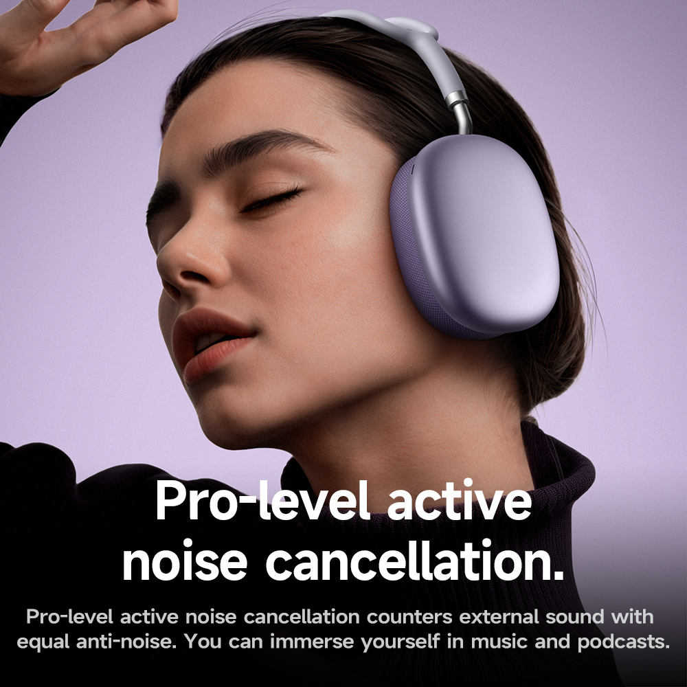 HOCO W65 Plus ANC Bluetooth-наушники с шумоподавлением, беспроводные большие наушники Hi-Fi, спортивные гарнитуры с кнопкой