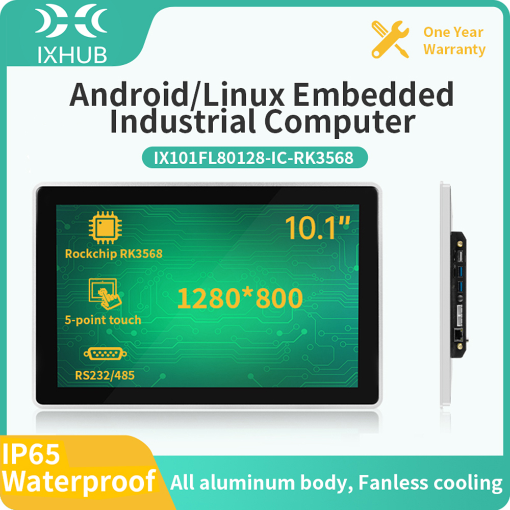 IXHUB Tablet PC Panel Linux 10.1 Inci Komputer All In One Industrial Layar Sentuh Kapasitif dengan RS232/485 Ubuntu Android FCC CE Rosh