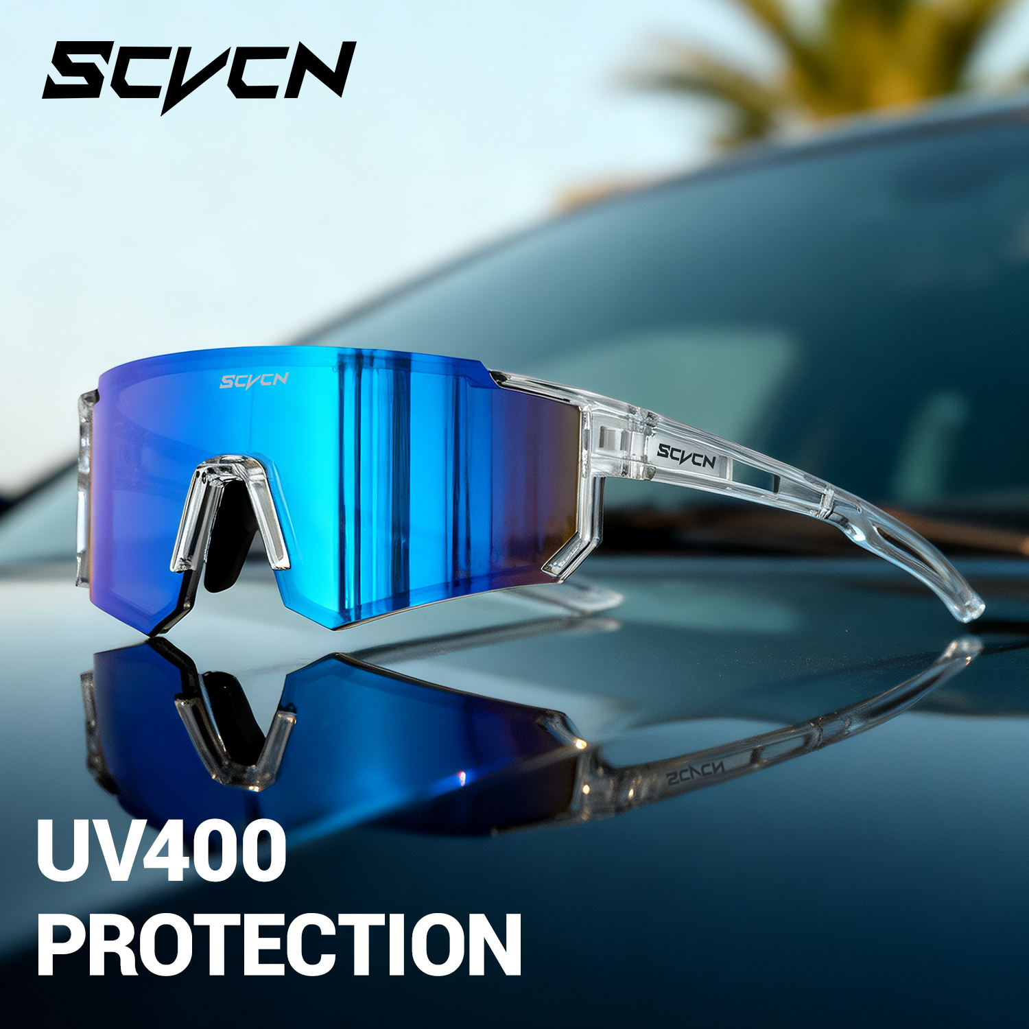 Occhiali da Sole SCVCN alla Moda per Uomo e Donna, Occhiali Sportivi per Escursionismo, Ciclismo, MTB, Protezione UV400, Occhiali da Sci