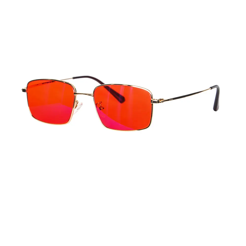 Óculos de luz azul masculino lente laranja lente vermelha lente clara óculos de metal proteção de luz azul óculos de bloqueio de luz azul para masculino