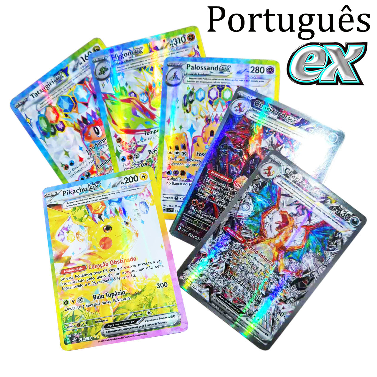 100 шт. португальские карты покемонов Terastal Pikachu Vstar Vmax GX Letter Rainbow Arceus Shiny Charizard торговая карта детские игрушки
