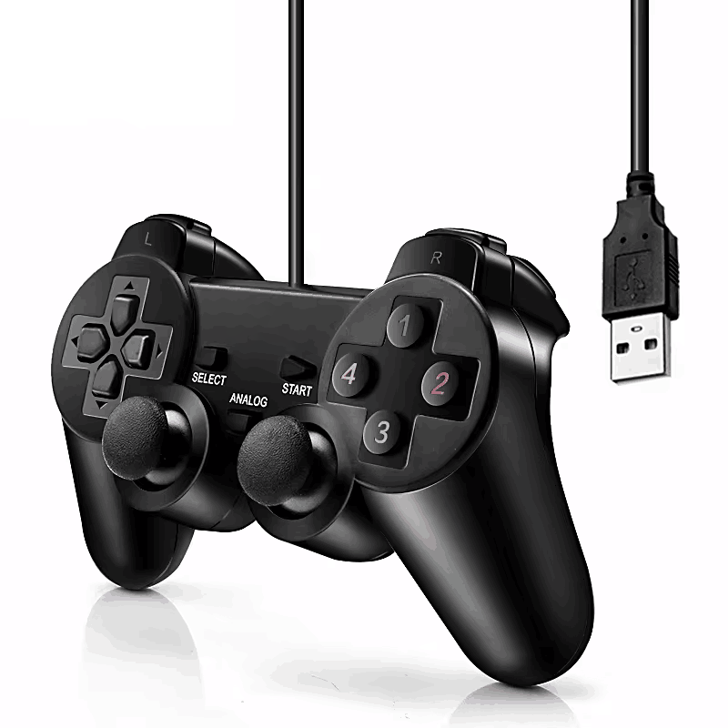 Joystick de vibración con cable, controlador USB para PC, ordenador, portátil para WinXP/Win7/Win8/Win10, Vista