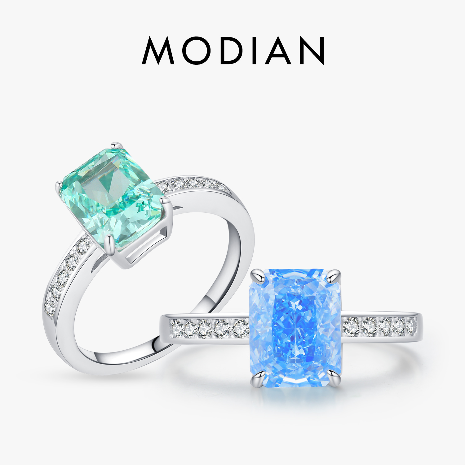 MODIAN-Bagues de cocktail classiques en argent regardé 925 pour femmes, bijoux de luxe, coupe de glace concassurera, zircone cubique contre-indiquée, document Paraiba