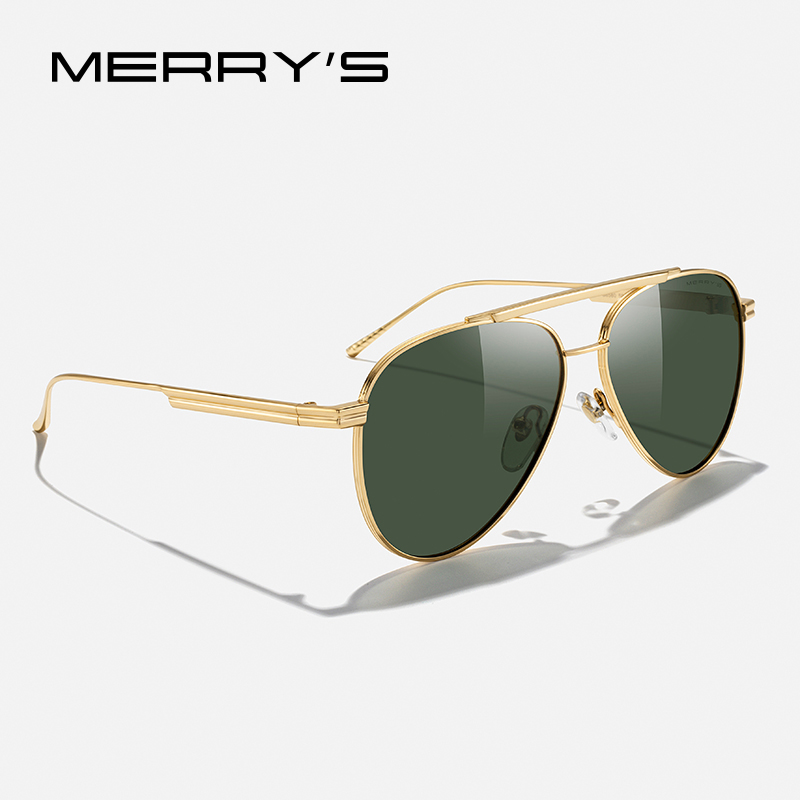 MERRYS DESIGN classique pilote lunettes de soleil polarisées pour femmes hommes Vintage tendance nuances métal lunettes de soleil UV400 S8580