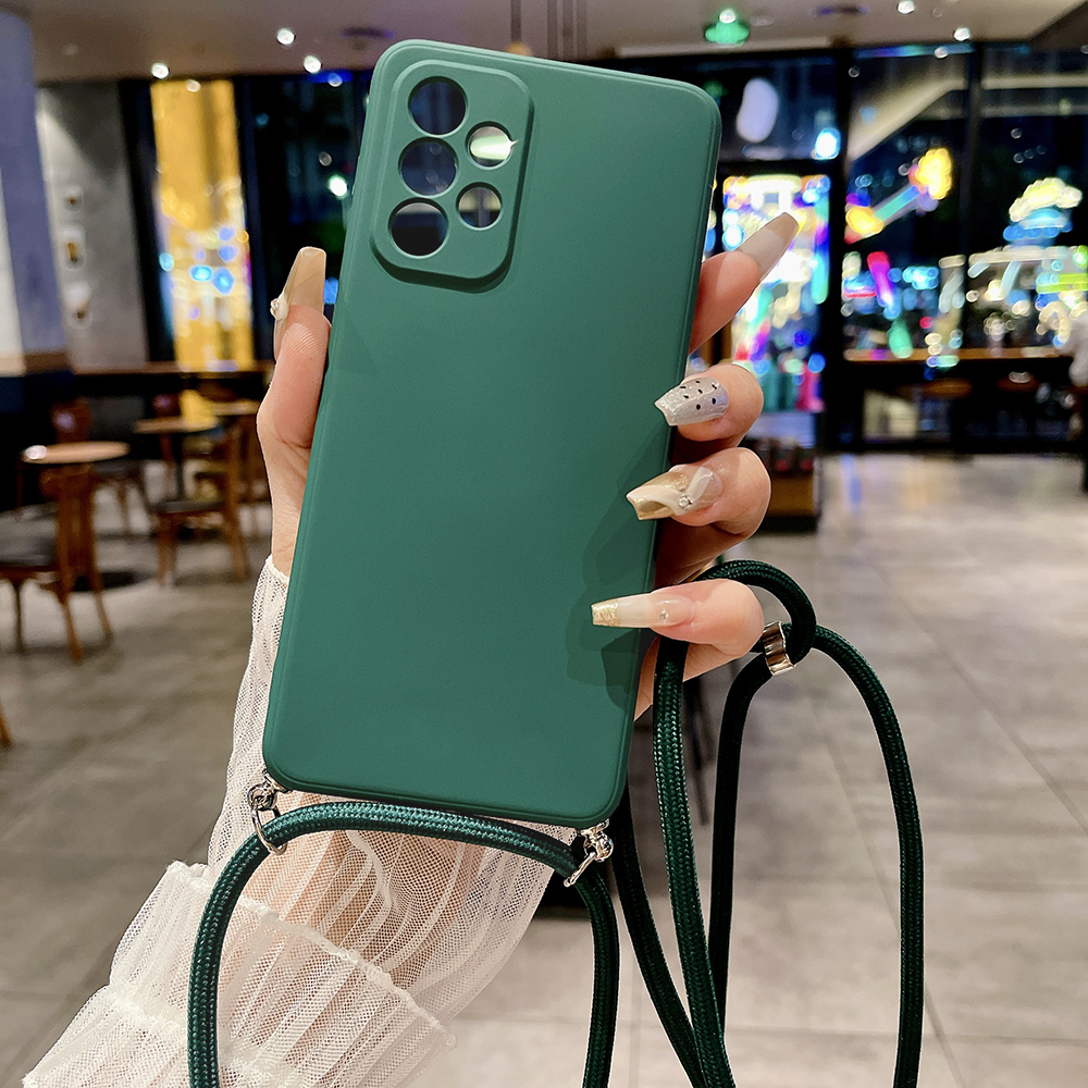 Жидкий силиконовый чехол для телефона с ремешком для Samsung A56 A55 A36 A16 A35 A54 S25 S24 S23 Ultra Plus, чехол с диагональным крестом и веревкой