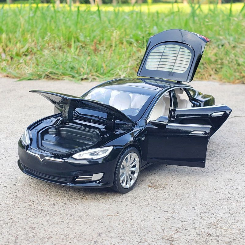 Modèle de voiture en alliage moulé sous pression en métal, modèle S 3, collection de véhicules jouets, son et lumière, simulation, cadeaux pour enfants, 1:32