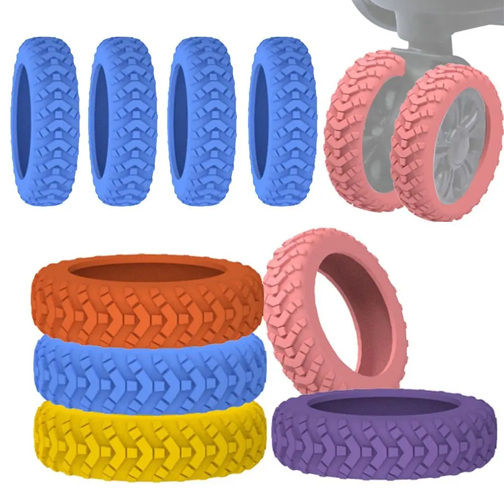 8PCS/Set Silicone Travel Luggage Caster Shoes Suitcase Parts Axles with Silent Sound Suitcase Wheels Protection Cover