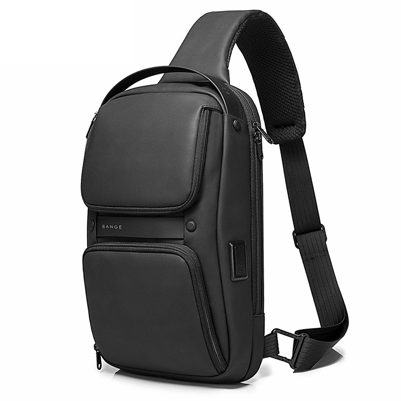 BANGE Marke NUpgraded TPU Große Kapazität Multifunktionale Umhängetasche männer Tasche USB Schulter Tasche Wasserdichte Reise Brust Tasche