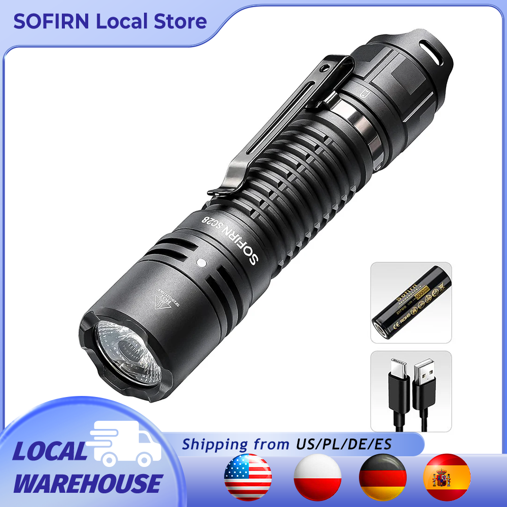 Sofirn SC28 2800 lm leistungsstarke 21700 wiederaufladbare XHP50B HD LED Typ-C Taschenlampe tragbare Taschenlampe EDC-Blitzlicht IPX8 für Camping