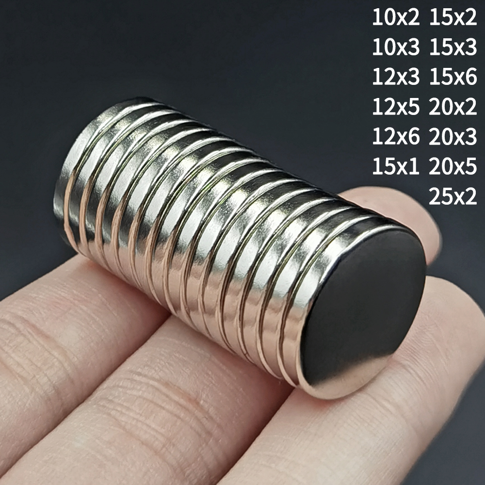 10x2 10x3 12x3 12x5 15x2 15x3 20x3 25x2mm pequeño imán redondo de neodimio súper fuerte potente imanes de nevera NdFeB disco imanes