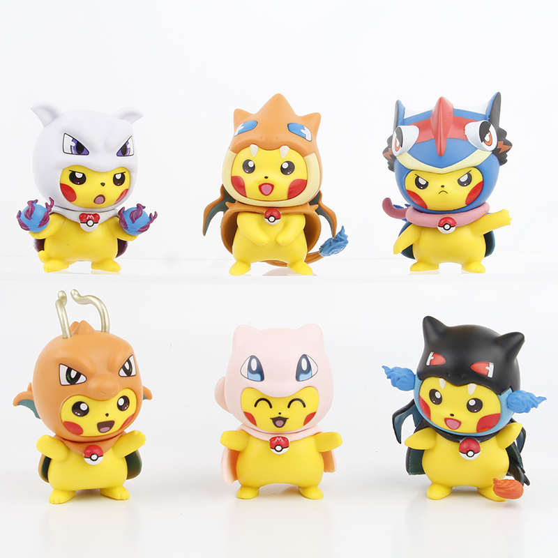 Nowy 6 sztuk/zestaw Pokemon Pikachu jako figurka Charizard Mew zabawki 7cm