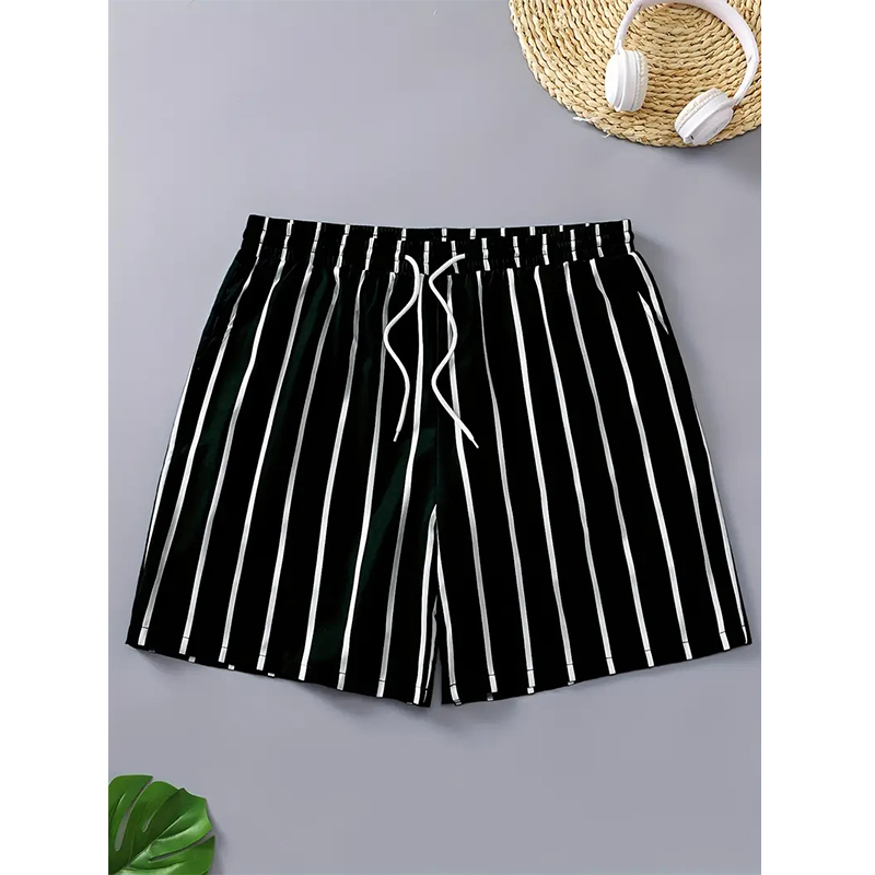 Streifen 3D Gedruckt Board Shorts Casual Herren Grafik Kurze Hosen Sommer Hawaiian Atmungsaktive Badehose Kinder Lose Eis Shorts 2025