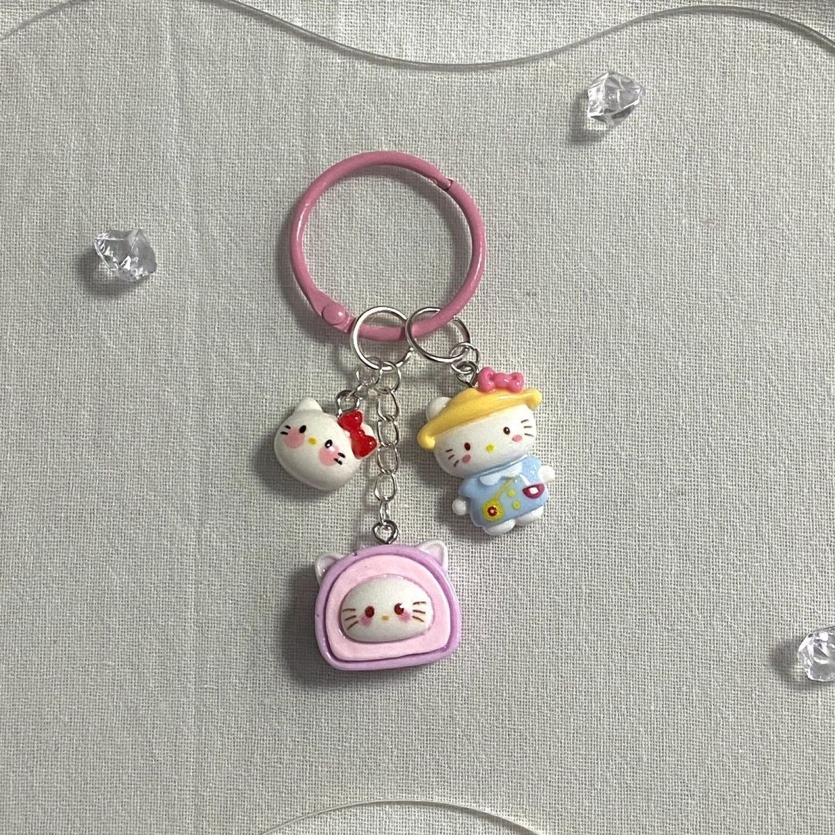 Sanrio Kawaii Anime Hello Kitty Melody Kuromi llavero mochila colgante llavero creativo Cinnamoroll regalos de cumpleaños juguete DIY Deco