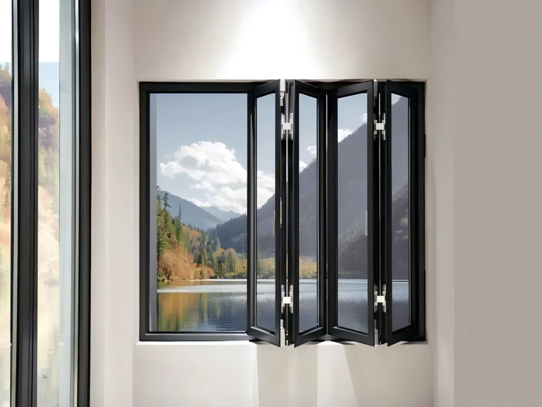 Ventanas de doble vidrio, ventana plegable, ventana corredera de aluminio, ventana personalizada para casa, ventana plegable personalizada