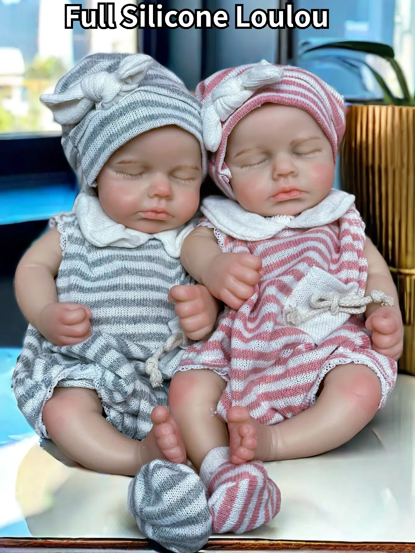 13 Zoll große, handgefertigte Silikonpuppe Loulou, Junge oder Mädchen, mit offenem Mund, weicher Haptik, Neugeborenen-Puppe, als Geburtstagsgeschenk.