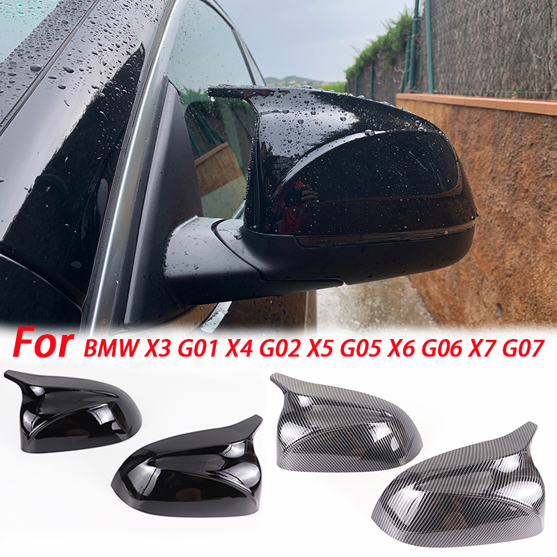 สําหรับ BMW X3 G01 X4 G02 X5 G05 X6 G06 X7 G07 2018 2019 2020 M สไตล์ฝาครอบกระจกมองหลังสีดํา X3M ดูฝาครอบกระจกมองหลัง