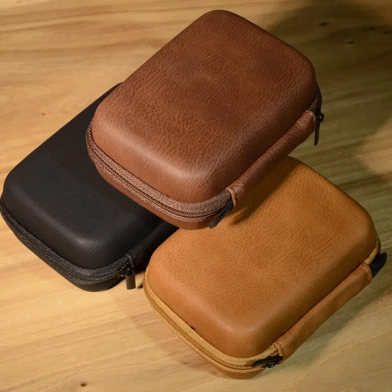 Kotak Penyimpanan Headphone Retro Tas Penyimpanan Earphone Portabel Casing untuk Kabel Data Headset Kunci Perhiasan Baterai Peluang dan Ujung Lainnya