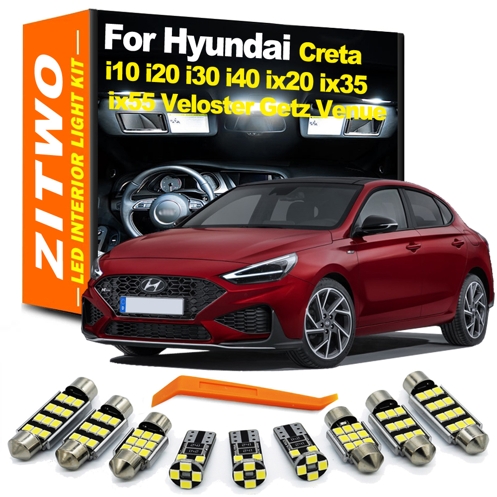 Zestaw oświetlenia wewnętrznego LED ZITWO Canbus do Hyundai i10 i20 i30 i40 ix20 ix35 ix55 Veracruz Creta Venue Veloster HB20 Getz Terracan