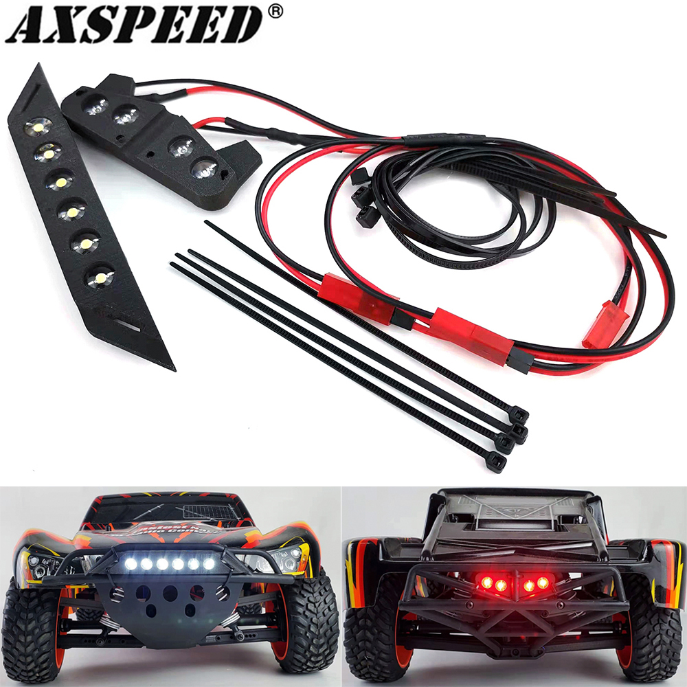 AXSPEED-Feux avant et arrière LED Projecteur Barre de lampe DC 3-5v pour 1/10 4x4 2wd VXL, XL-5 SLspatule RC inoler Car Parts