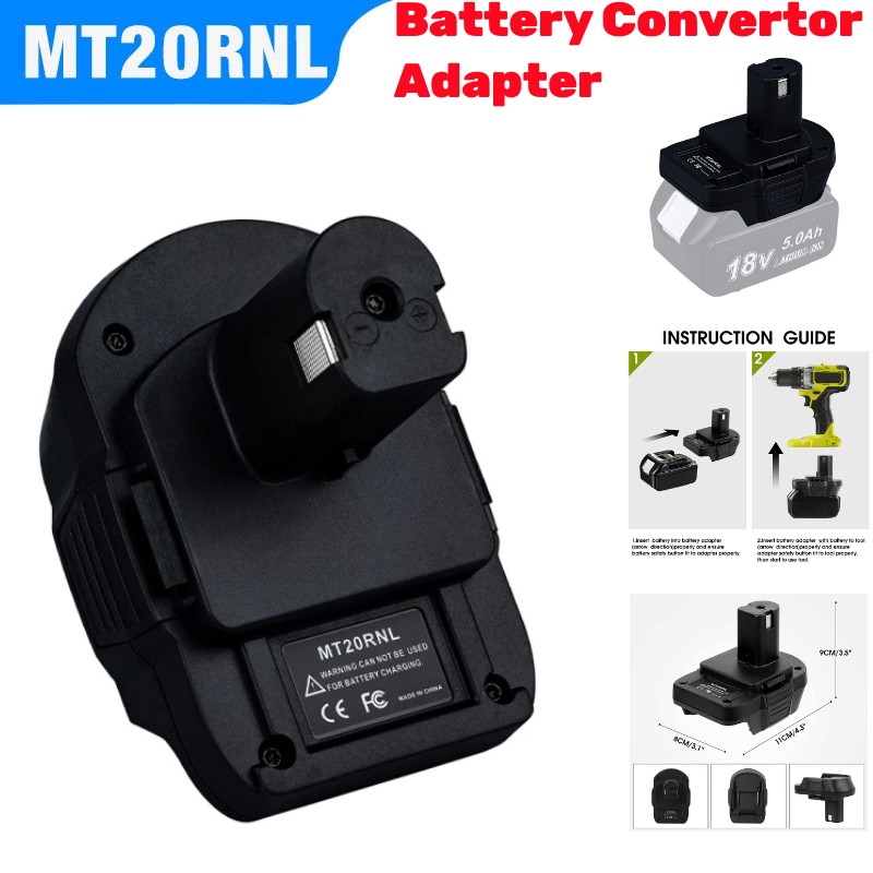 Adaptor Konverter Baterai MT20RNL untuk Alat Ryobi 18V untuk Baterai Li-Ion Makita 18V yang Dikonversi ke Alat Baterai Roybi 18V