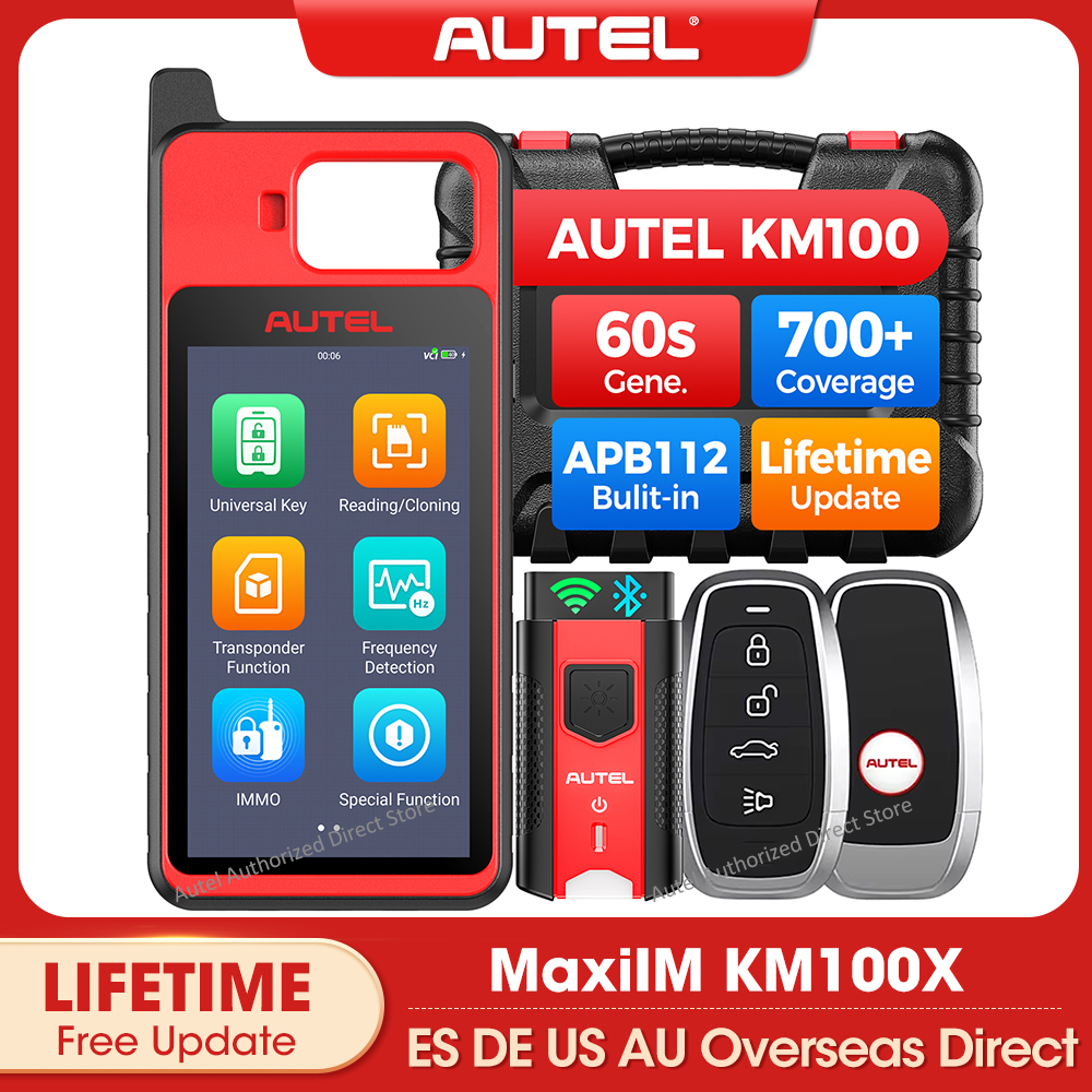 Autel MaxiIM KM100 KM100X Key Fob Programming Tools Auto key Programmer 60s Key Generation OBD IMMO Key Learning Key Free Update
