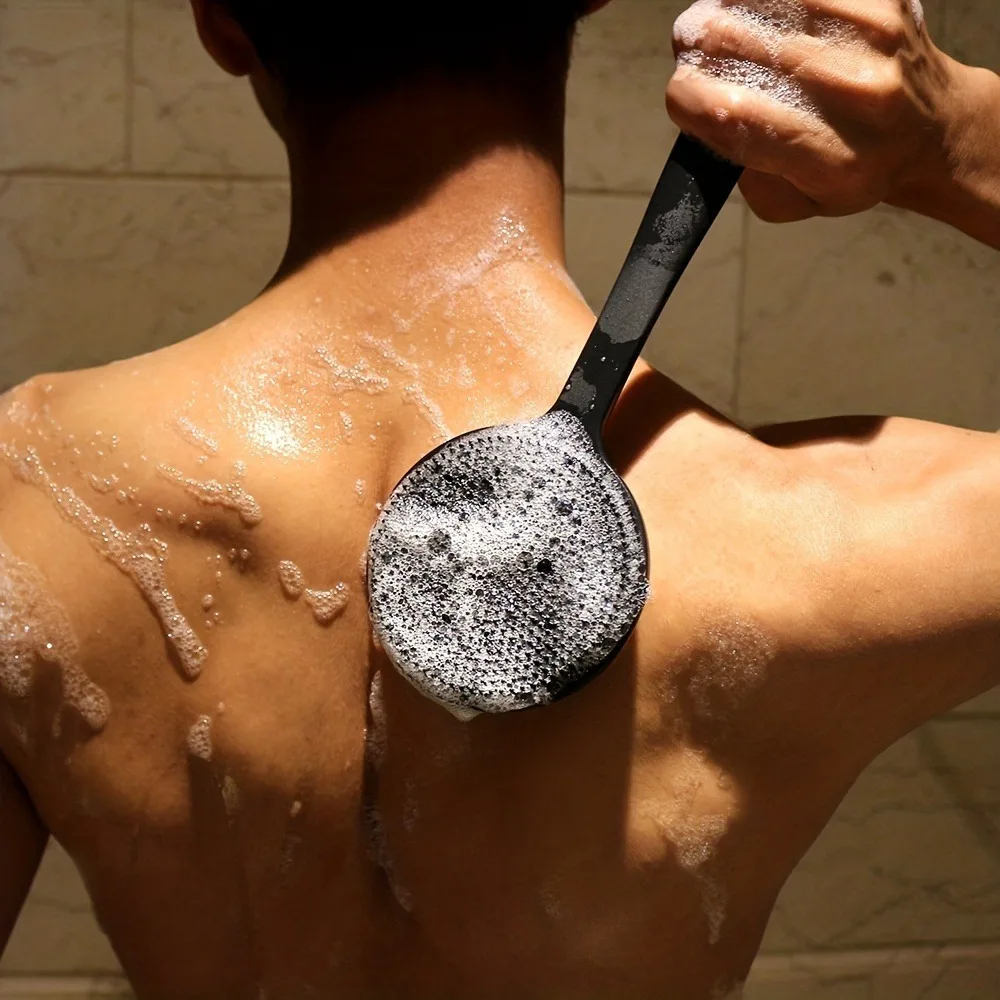 Épurateur de dos en Silicone Double face, brosse de bain pour le corps à Long manche, épurateur de dos en boue, brosse d'exfoliation de Massage de douche