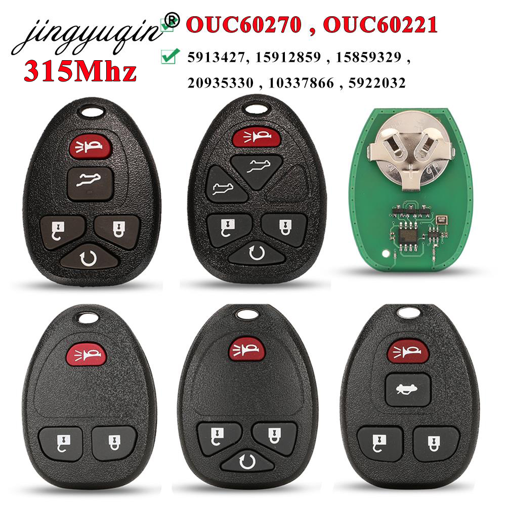 Jingyuqin 315Mhz OUC60270 5/6 przyciski pilot zdalnego sterowania dostęp bezkluczykowy brelok do kluczyków samochodowych dla Buick Chevrolet Cadillac GMC Saturn
