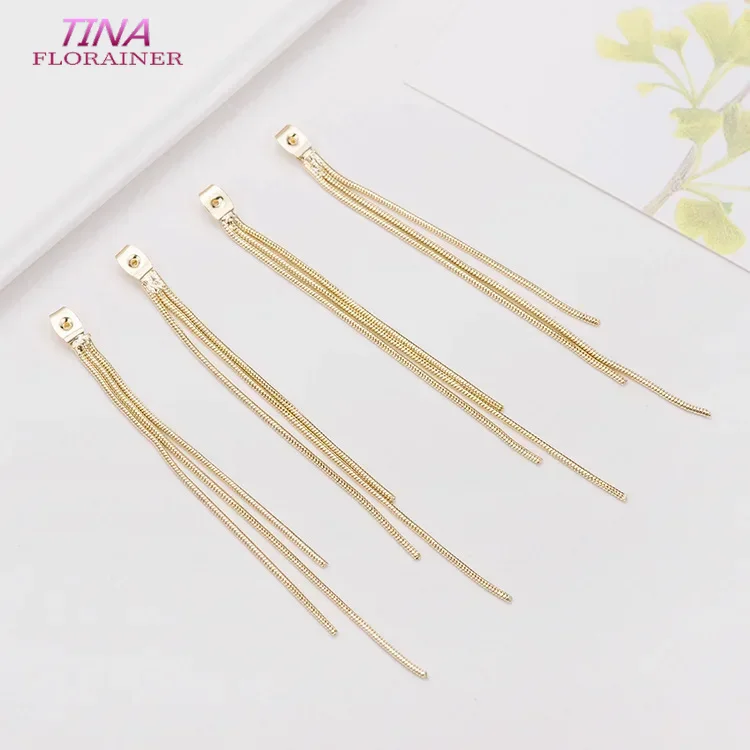 Pendientes de alambre chapados en oro de 14 quilates de alta calidad, accesorios de joyería Diy
