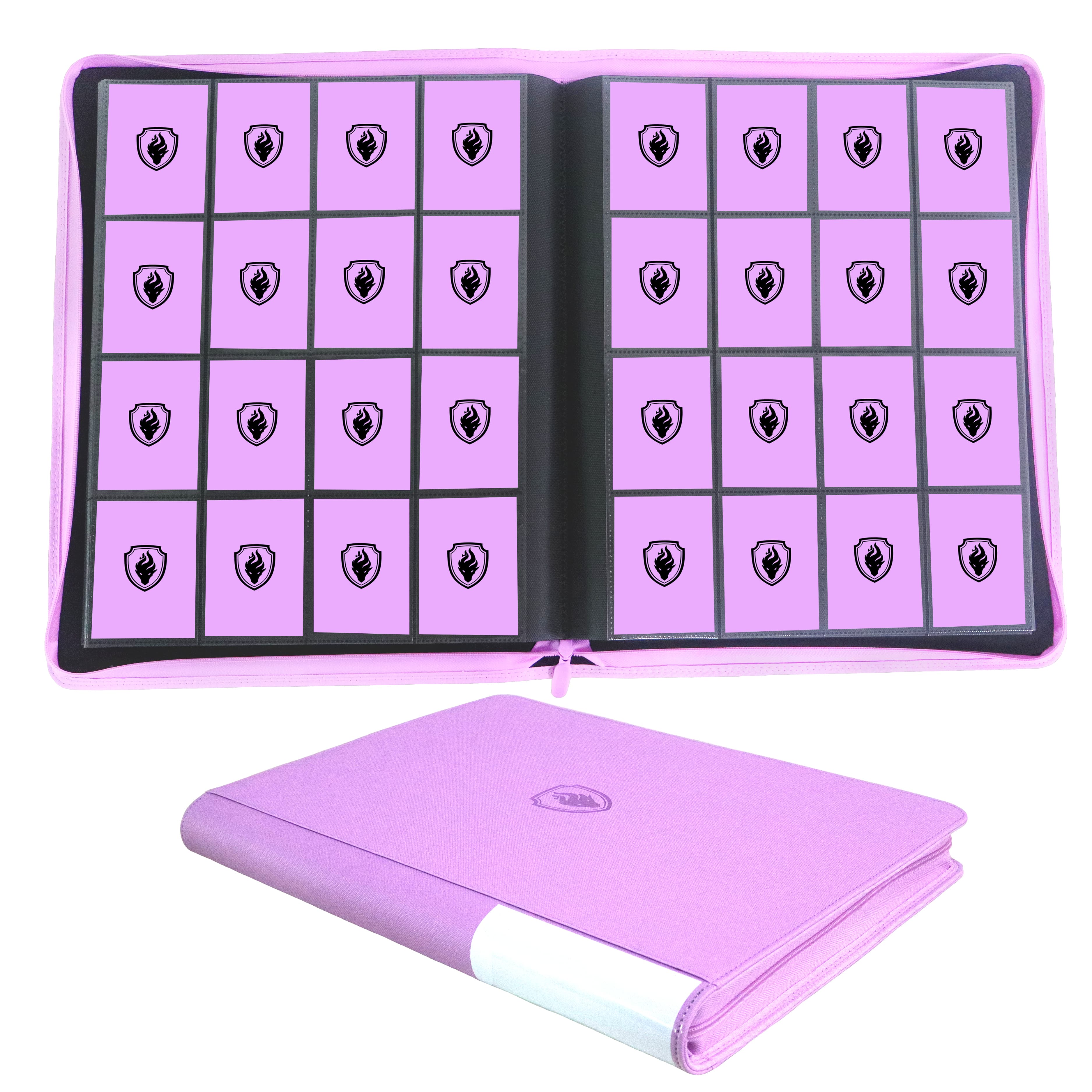 Raccoglitore per 1600 Toploader, Album per Collezione di Carte con Copertina in PU e Cerniera, Ideale per Carte da Gioco/Sportive