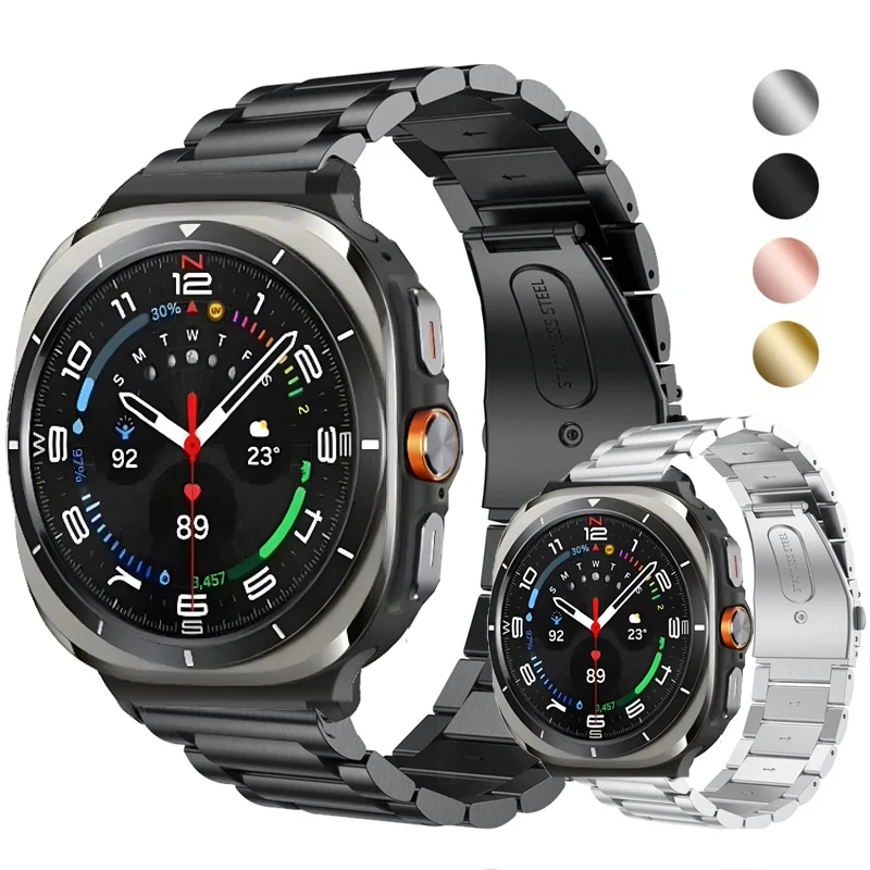 Pasek do bransoletki do zegarka Samsung Galaxy Watch Ultra 47 mm Smartwatch Pasek ze stali nierdzewnej do metalowej opaski na nadgarstek Galaxy Watch 7