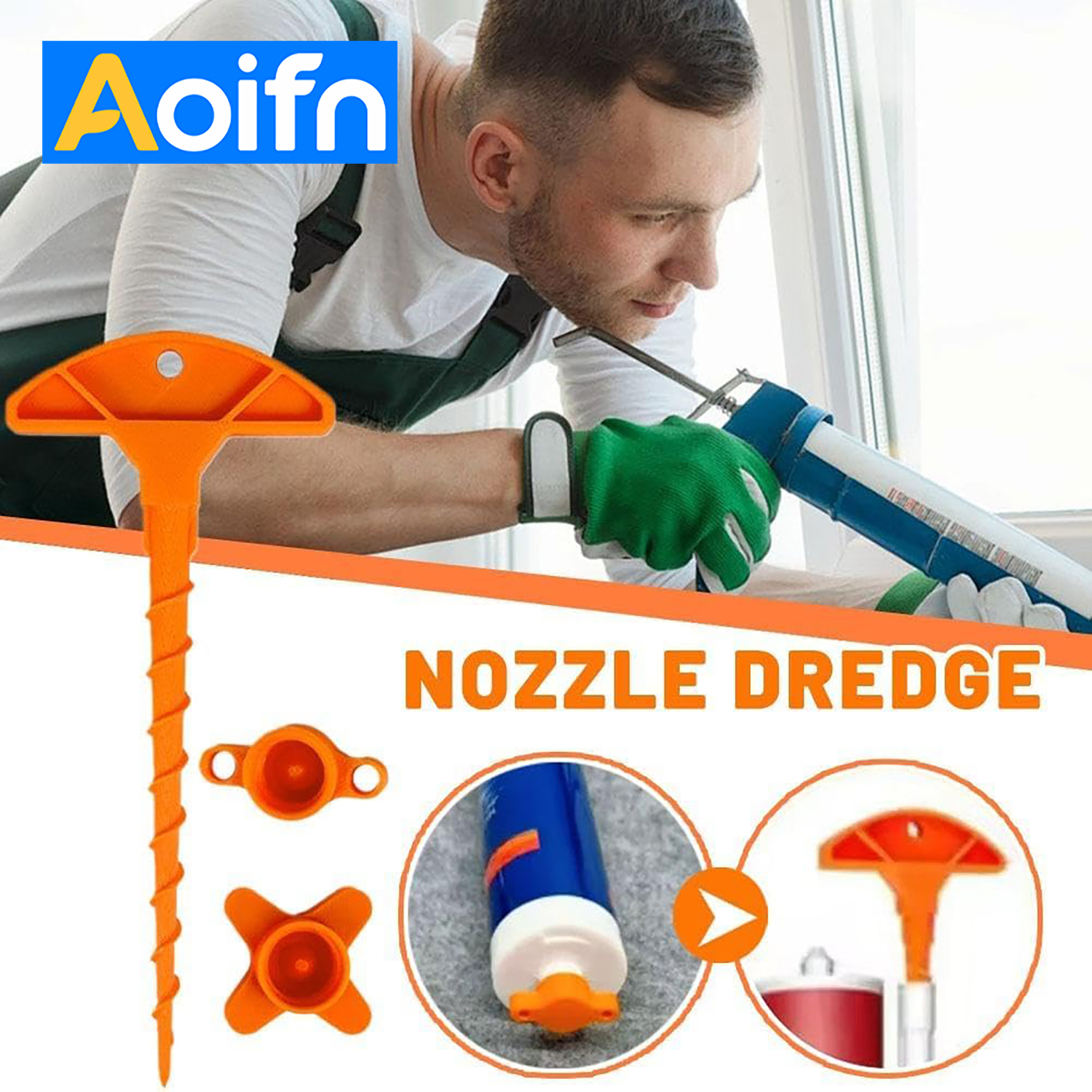 Silicone Seal Cap and Seal Gun Nozzle Removal Tool  Nozzle Dredge Silicone Seal Cap Used for Open Core Tube Prevent Rapid Drying