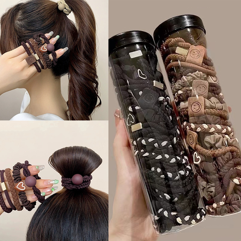 5 pcs/20 pcs ยืดหยุ่นสูงและทนทานยางรัดผมหางม้าสูงเชือกผมผู้หญิงเชือกผมชุดตกแต่งผม
