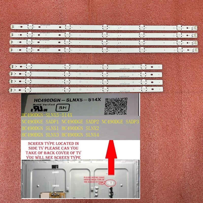 Kit de fita LED para TV 49UH617Y 49UH603V 49UH610A 49UH6100 49LF5100 49UH6030 49UF640V 49UF6407 49UH6507 49LF510V 49UJ635T 49UF640T