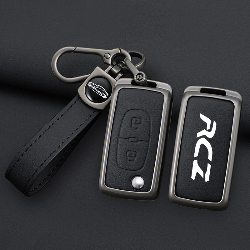 Étui pour clé avec Logo de voiture, pour Peugeot RCZ GTLine 207 407 408 308 408 508 2008 3008 4008 50000, accessoires de coque de porte-clés en alliage de Zinc