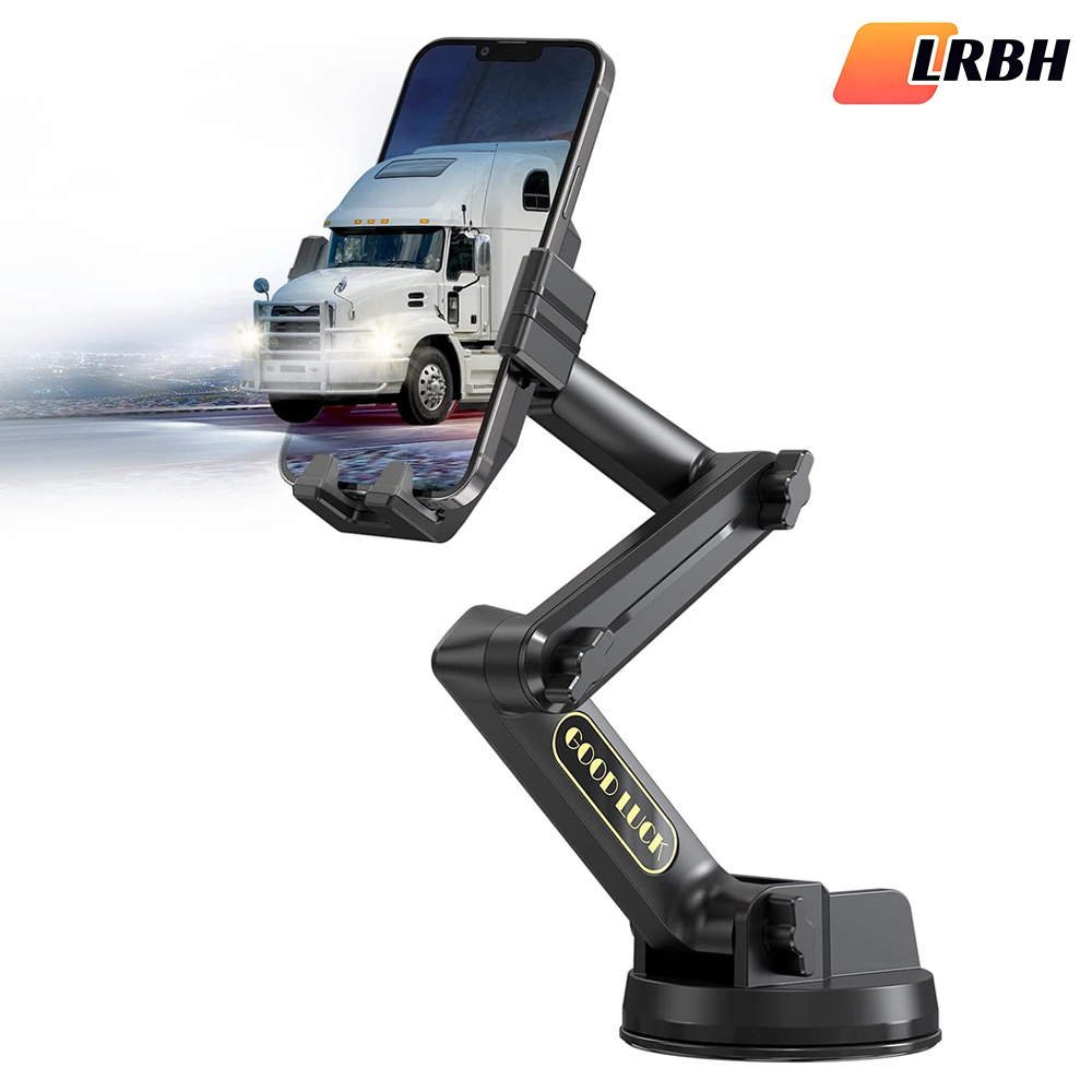 Support de téléphone pour camion, support de téléphone portable robuste pour pare-brise de tableau de bord, bras Long de 16.9 pouces, Super ventouse et Stable