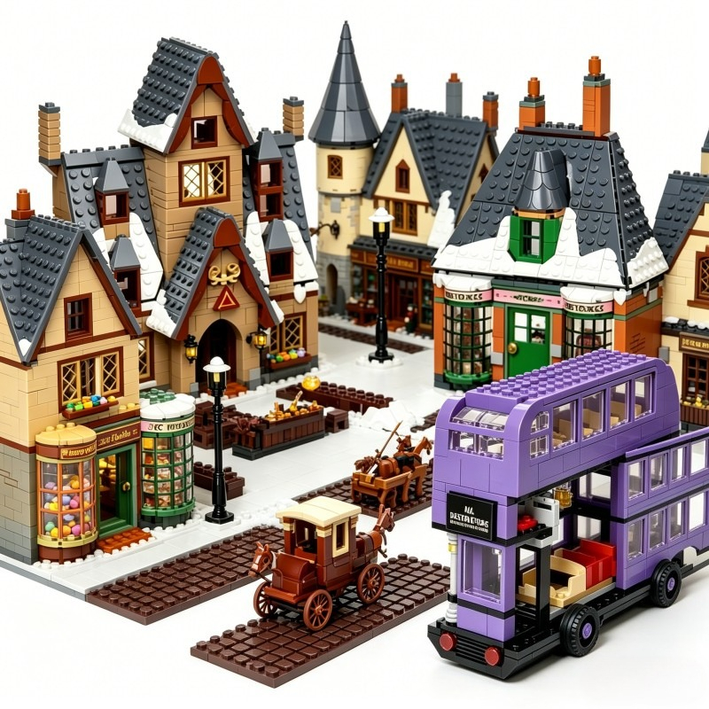 Modellino Treno Quidditch MOC, Blocchi da Costruzione, Giocattoli per Regali di Compleanno